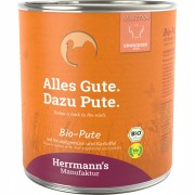 Bio Pute mit Rübe Kartoffel und Fenchel 800g Hund Nassfutter Herrmann