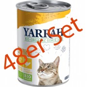 48er-Set Bio Bröckchen Huhn 405g Katze Nassfutter Yarrah