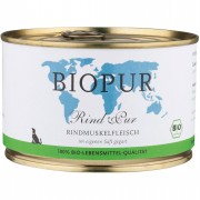 Bio Rind Pur Rindmuskelfleisch 380g Hund Nassfutter Biopur