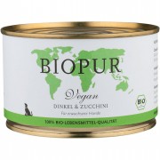 Vegan Bio Dinkel & Zucchini 400g Hund Nassfutter Biopur